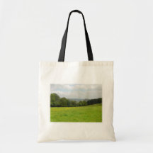 Pré vert. Paysage de campagne. Coutume Sac En Toile