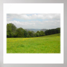 Pré vert. Paysage de campagne Posters