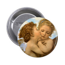 Premier baiser par Bouguereau, anges victoriens vi Pin's
