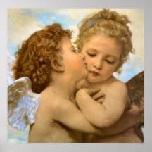 Premier baiser par Bouguereau, anges victoriens vi Affiche