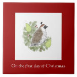 Premier jour de tuile de Noël - perdrix d'aquarell Carreaux
