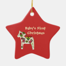 Premier ornement d'étoile de Noël du bébé