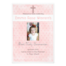 Première communion - rose de point de filles bristol personnalisé