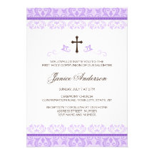 Première confirmation de communion de filles pourp invitation