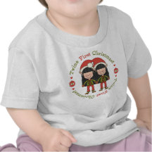 Premiers elfes de Noël de jumeaux T-shirts