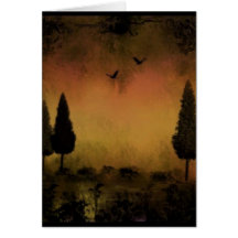 Presque coucher du soleil carte de vœux