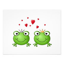 Prince de grenouille et princesse de grenouille, a faire-part personnalisables