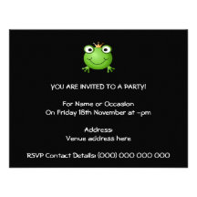 Prince de grenouille. Grenouille de sourire avec u Invitations