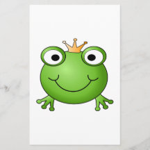Prince de grenouille. Grenouille de sourire avec u Prospectus Personnalisés