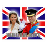 Prince William et carte postale de Catherine