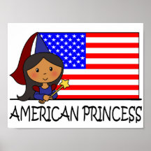 Princesse américaine mignonne Flag de clipart (ima Posters