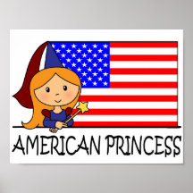 Princesse américaine mignonne Flag de clipart (ima Poster