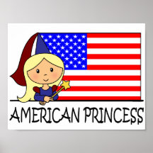 Princesse américaine mignonne Flag de clipart (ima Posters