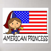 Princesse américaine mignonne Flag de clipart (ima Posters