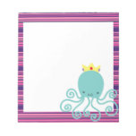 Princesse cyan de poulpe bloc mémo