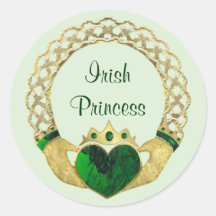 Princesse de Claddagh Autocollants Ronds