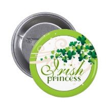 Princesse irlandaise Lucky Shamrock Button Badges Avec Agrafe