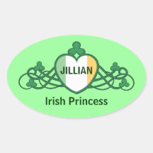 Princesse irlandaise Sticker du jour de St Patrick Autocollant Ovale