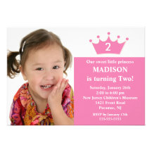 Princesse Photo Birthday Invitation