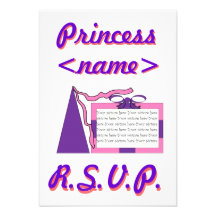 Princesse Pink/fête d'anniversaire chapeau pourpre Invitation