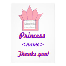 Prinzessin Crown Seventh Birthday Party danken Ihn Einladungen