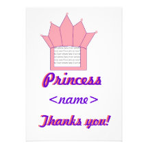 Prinzessin Crown Third Birthday Party danken Ihnen Einladungskarte
