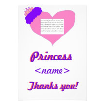 Prinzessin Heart First Birthday Party danken Ihnen Individuelle Einladungen