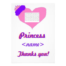 Prinzessin Heart Second Birthday Party danken Ihne Individuelle Ankündigungen