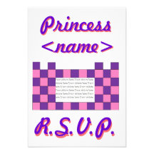 Prinzessin Pink/lila Schloss-erstes Geburtstags-Pa Personalisierte Einladungskarte