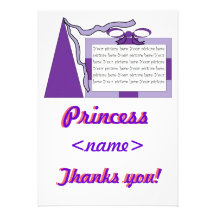 Prinzessin Purple/lila Hut-zweites Geburtstags-Par Personalisierte Ankündigungskarten