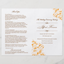 Programme du mariage de Roxanne Prospectus En Couleur