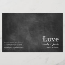 Programmes de mariage de tableau prospectus en couleur