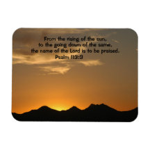 Psalm-113:3 vom Steigen der Sonne… Recchteckiger Magnet