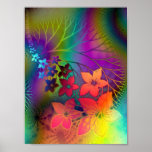 Psychadelic floral affiches