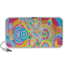 Psychedelischer Retro Stern-Power-Gekritzel-Lautsp