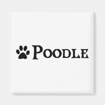 Pudel (Piratenart mit pawprint) Kühlschrankmagnete