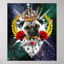 Pug King the with Crown + Parler des Roses Affiches