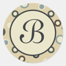 Punkt-Muster-Monogramm-Initialen-Aufkleber