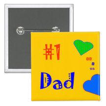 Quadrat-Knopf des Vati-#1 Anstecknadelbutton