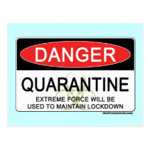 Quarantäne-Gefahrenzeichen Postkarten