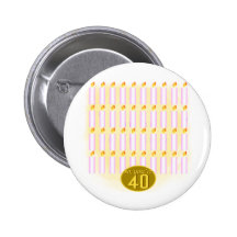 Quarante bougies de quarantième cadeaux d'annivers badge