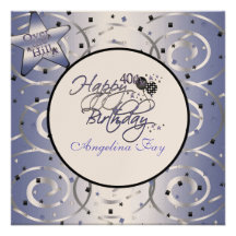 Quarantième INVITATIONS HEUREUSES de MODÈLE d'ANNI