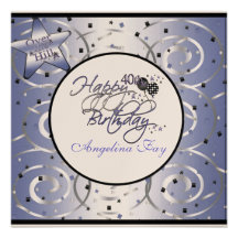Quarantième INVITATIONS HEUREUSES de MODÈLE d'ANNI