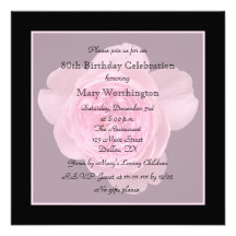 quatre-vingtième Invitation de fête d'anniversaire