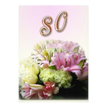 quatre-vingtième Invitation de fête d'anniversaire