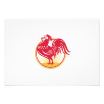 Rappeler de jeune coq de coq rétro invitation
