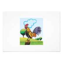Rappeler de jeune coq de coq rétro invitations