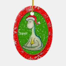 RAWR! Weihnachtsdinosaurier (doppelseitig, datiert Weinachtsornamente
