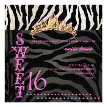 Rayures 16/Zebra douces de PixDezines Invitations Personnalisées