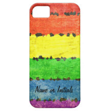 Rayures de crayon d'arc-en-ciel - fierté de GLBT p Coques iPhone 5